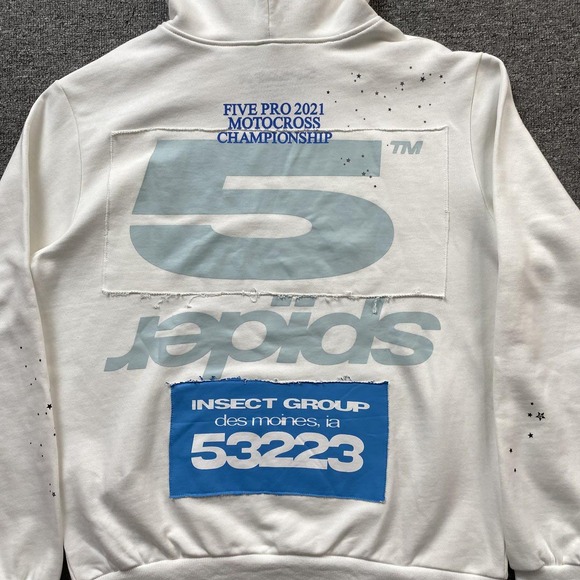 Sp5der Worldwide Motocross Hoodie White - Picture 3 of 7